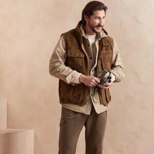 Brown Leather Explorer Vest